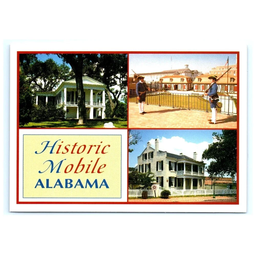 Vintage ALABAMA Postcard Greeting‎ From Mobile Americana Road Trip Post Card